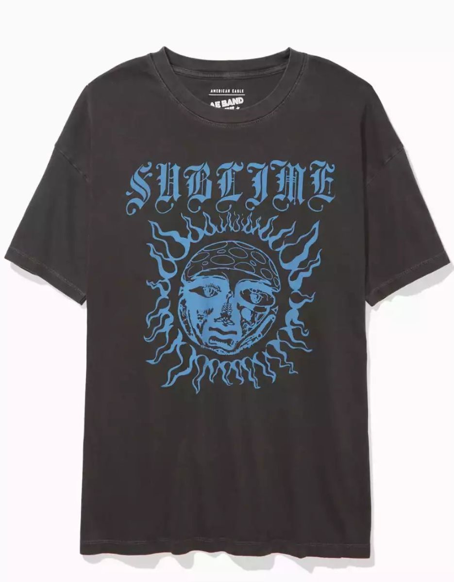 T Shirts American Eagle AE Oversized Sublime Graphique Tee Grise Femme | AJW-00383232